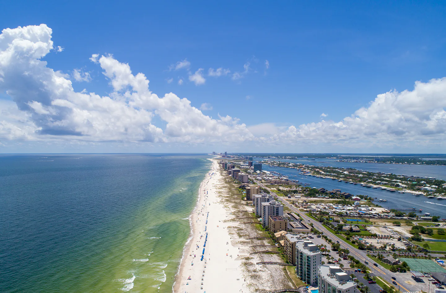 Florida coastline and coastal buildings
